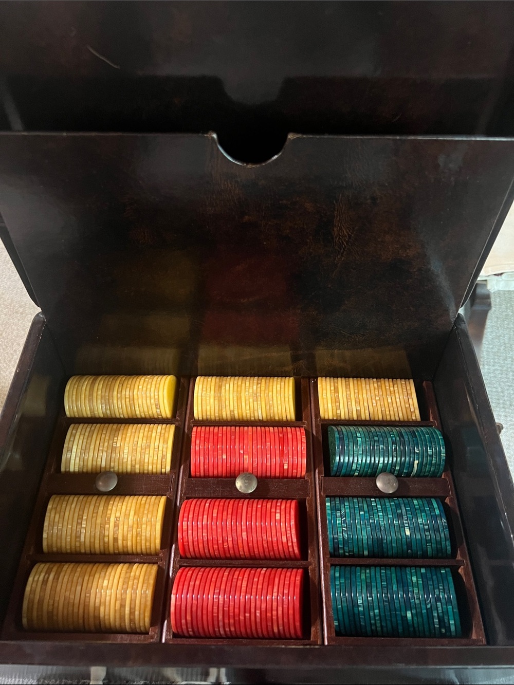 Vintage Poker Chip Set - 299 Chips in Storage Case